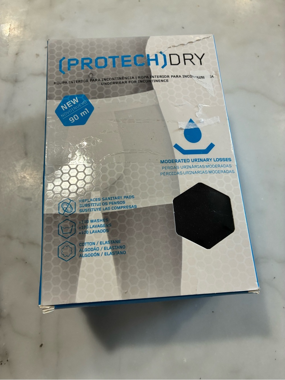 Lot Of 2 -PROTECHDRY Washable Urinary Incontinence Underwear Boxer  Large Black